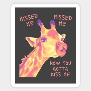 Missed Me Giraffe Kiss Sticker